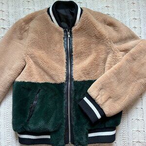 Faux Fur Two Tone Bomber